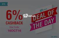 Get 6% Cashback on DTH Recharge at MobiKwik