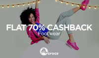 Crocs at Flat 70% Cashback