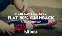 Flat 80% Cashback on Kids Footwear