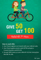 Get Rs.50 Crownit voucher (New Users)