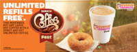 DunkinCoffeeFest - Get FREE Unlimited refills* when you buy any large hot coffee with a donut!