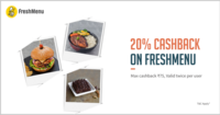 Get 20% cashback when you pay with Freecharge on Freshmenu