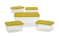 All Time Plastics Polka Container Set, 5-Pieces, Yellow 