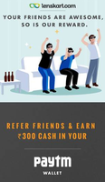 Rs.300 Paytm Cash on referring your friend to Lenskart