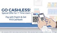 Rs. 10 cashback on first “Pay with Paytm” transaction
