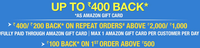 Amazon Now : Get 400/200 back on repeat orders above 2000/1000 (Bangalore, Delhi NCR & Mumbai)