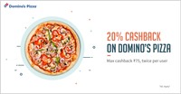 Get 20% cashback when you pay with Freecharge on Domino's Pizza