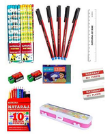 Nataraj Class Combo 1 (20 Nataraj Picture Pencil, 5 Classic Pen, 2 Sharpener, 2 Eraser, 1 Apsara Wax Crayon, 1 Nataraj 10 Shades Pencil Colour, 1 Scale 15cm, Goelsons Geometry Box)