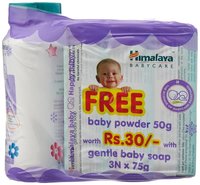 Himalaya Gentle Baby Soap, 3x75g + Baby Powder, 50g