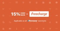 Pay using FreeCharge Wallet on all Razorpay partners via Razorpay and get 15% Cashback