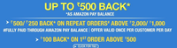 Amazon now : Upto 500 casback as Gift Card
