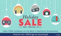 Paytm holiday winter sale (13th-14th Dec): Upto 100% cashback on electronic accessories