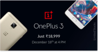 OnePlus 3 (Soft Gold, 64 GB) Flash Sale 4PM 18th Dec (Big Shopping Days)