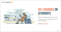 Get 10% cashback when you pay with Freecharge on Jet Airways + Get an additional 10% off on base fare of domestic flight