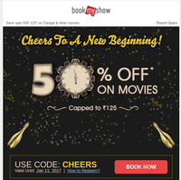 Get 50% Off on Movie Tickets (Upto Rs.125)