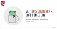 Transact at Cafe Coffee Day using Freecharge Wallet & Get 100% cashback