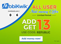 Mobikwik: Add 13, Get 13 on Add Money [All User Offer]