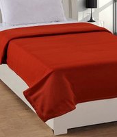 Warmland Polar Fleece Solid Polyester Single Blanket - Rust 