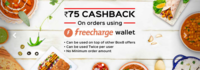Flat Rs.75 cashback on Box8, Min order of Rs.75, valid twice per user from Freecharge