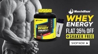 MuscleBlaze Whey Energy, 4.4 lb Chocolate + shaker free