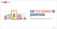 Get flat Rs.50 cashback on minimum booking of Rs.150 on BookMyShow with FreeCharge