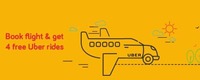 Book a flight ticket and get 4 uber rides (Rs.250 each ride) - Yatra