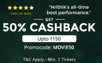 Get 50% CashBack UpTo 150 On Booking Min. 2 Tickets