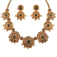 Variation Green Red Enamel Pearl Necklace For Women - VD14168
