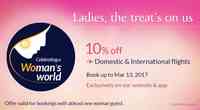Jet Airways - 10% OFF On Domestic And International Flights (Offer Valid With Atleast One Women Guest)