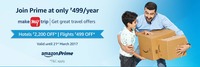 Join Amazon Prime Today and Get MMT hotel voucher worth 2200 (No Minimum Booking) + Flight Voucher