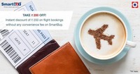 Get a discount of ₹ 200 on flights booked without any convenience fee on SmartBuy.