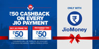 Get Rs.50 Cashback on every Jio payment with JioMoney. Hurry! Limited period offer