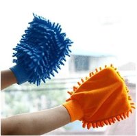 Microfiber Short Fleece Cleaning Glove (2 pcs Set) (Colours May Vary) 