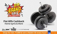 Flat 60% cashback on home gyms 