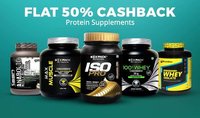 Flat 50% Cashback- Proteins,Gainers & more