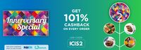 101% Cashback on Food (Max Rs 250)
