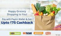 Get 5% Cashback upto Rs.75 when you pay via Paytm Wallet @ Grocery stores