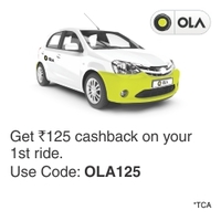 100% cashback on Ola Cab Rides (Mumbai New Users)