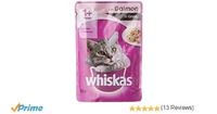 Whiskas Wet Meal Adult Cat Food, Salmon in Gravy, 85g (Pack of 12)