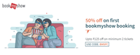 50% off (Upto Rs.125) on First Bookmyshow booking [New Users]