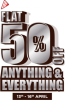 Brand Factory Sale:  Flat 50% off on Anything & Everything 13th - 16th April