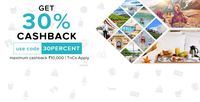 Flat 30% cashback on Travel offers