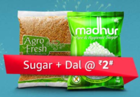 Amazon Pantry: Shop for 750 & get Sugar 1 kg @ Rs.1/ Shop for 1500 & get sugar 1 kg & Toor Dal 1 kg @ Rs. 2