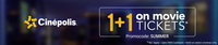 1+1 (upto 400 cashback) on movie tickets at Select Cinepolis Cinemas