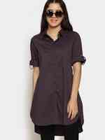Nineteen Women Purple Regular Fit Long Casual Shirt - Abof.com