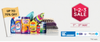 1-2-3 Sale + Additional 10% Off at Snapdeal on Daily Needs, Home & Living category products using SBI Credit Cards | 1-3 May