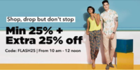 Jabong - Minimum 25% to 80% Off + Extra 25% Off from 10am to 12pm