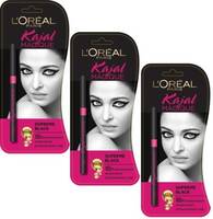 L'Oreal Paris Paris Kajal Magique 1.05 g  (Black)  Pack of 3 Kajal