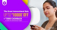 Upto Rs.10000 off + Rs.5000 cashback on Int'l Flight Bookings