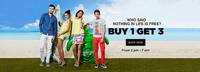 Buy 1 get 3 on apparels from 2 pm - 7 pm